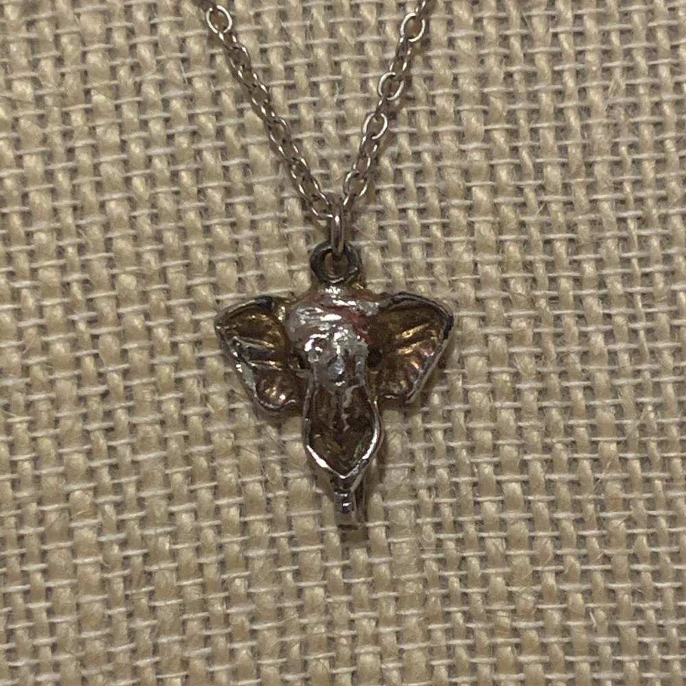 Silver elephant necklace
